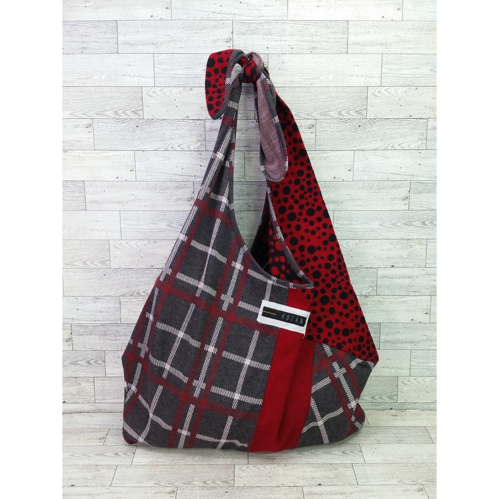Kozan Bag Polyester/Cotton  Red Gray‎ Black Sack Bag Shoulder Bag